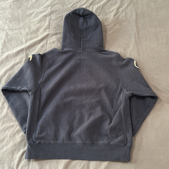 Champion Men's Vintage Black Hoodie, High GSM, Size Large - Picture 5 of 5